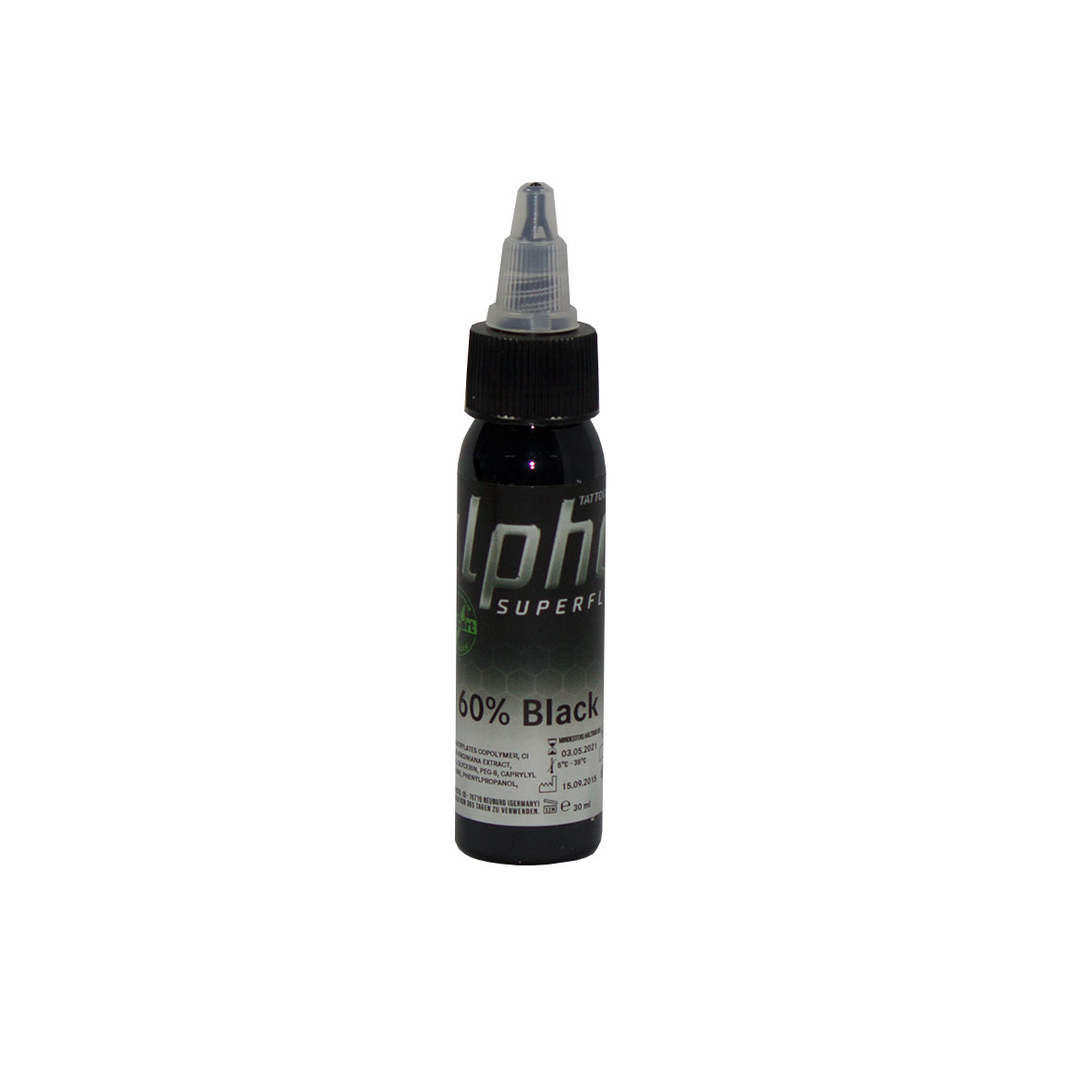 alpha SUPERFLUID 60% Black, 30 ml Tätowierfarbe